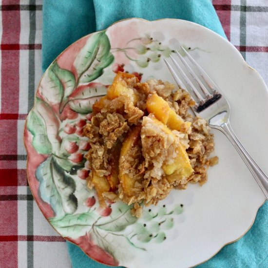 Honey Sweetened Peach Crisp