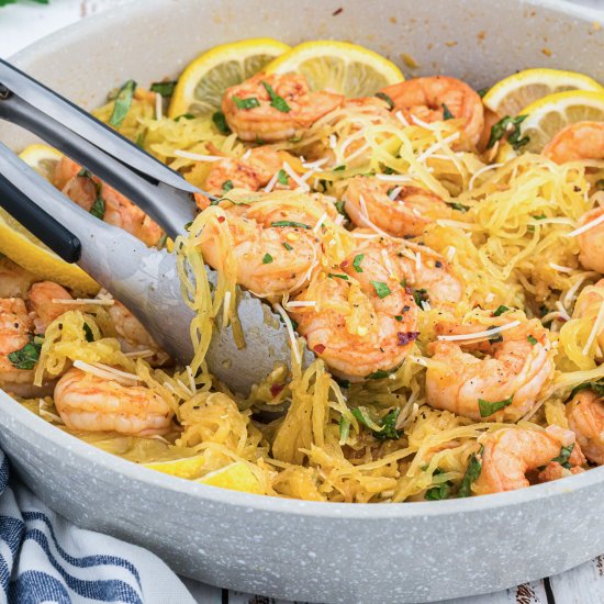 Spaghetti Squash Shrimp Scampi