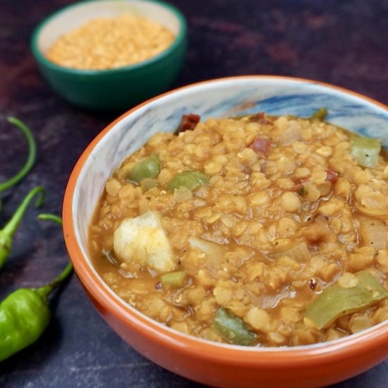 Spicy lentils with peppers