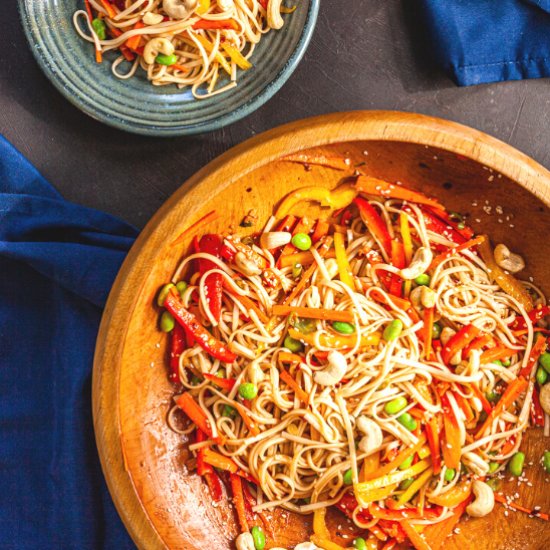 Spicy Udon Noodle Salad with Edamam