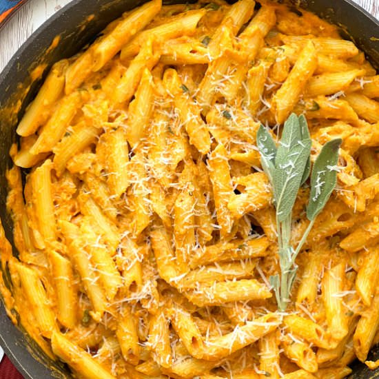 Sage Pumpkin Pasta with Cinnamon