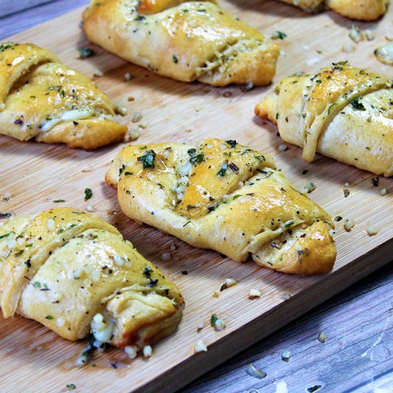 Mozzarella Stuffed Garlic Crescents