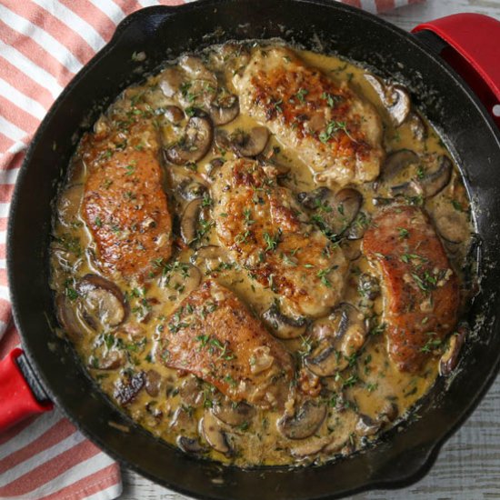 Creamy Skillet Pork Chops Marsala