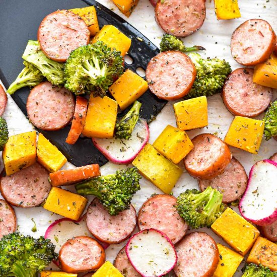 Low FODMAP Sausage and Fall Veggies