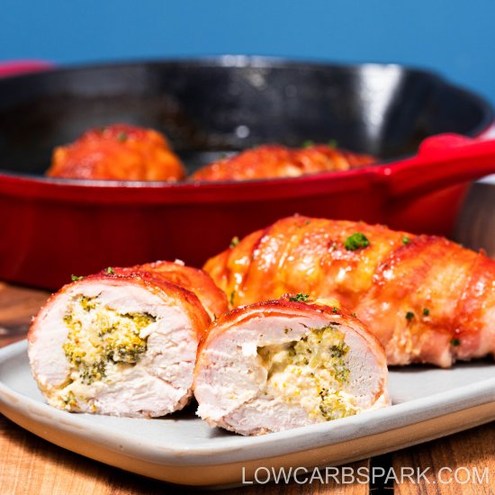 Bacon Wrapped Broccoli Stuffed