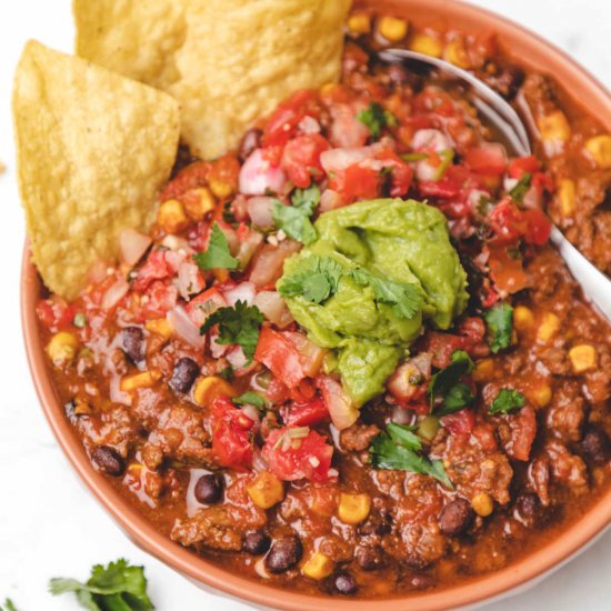 Instant Pot Beef & Black Bean Chili