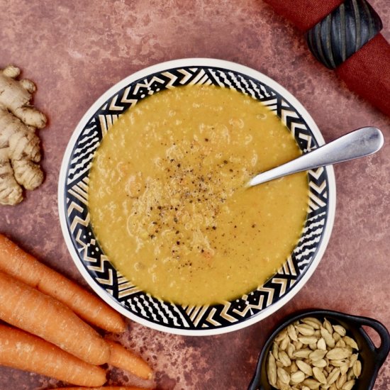 Carrot and cardamon soup