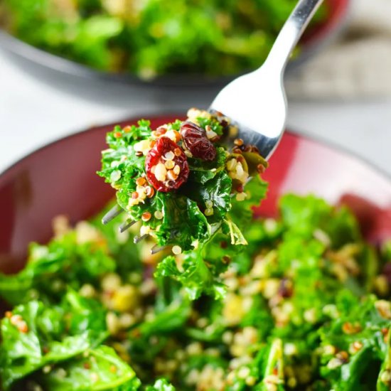 Kale Quinoa and Cranberry Salad