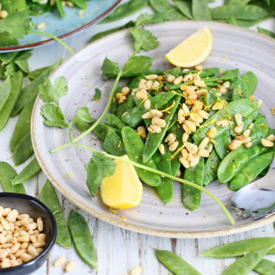 Snow Peas with Butter and Pine Nuts