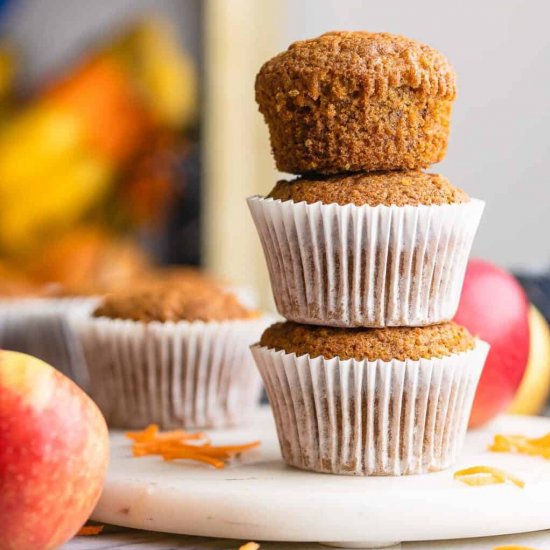 Carrot Flaxseed Muffins With Apple