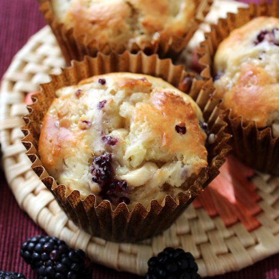 Blackberry & white chocolate muffin