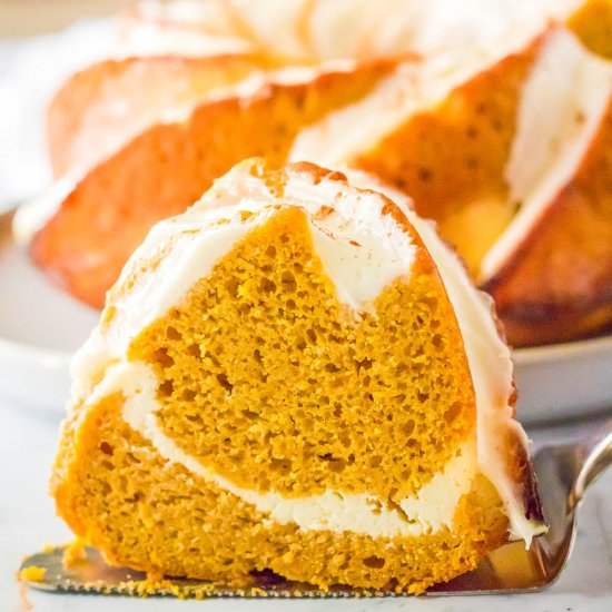 Pumpkin Cheesecake Swirl Bundt Cake