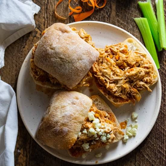 Crockpot Buffalo Chicken Sliders