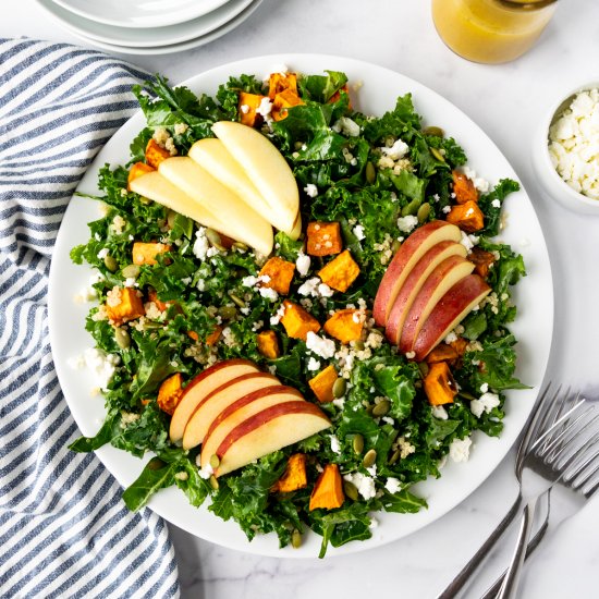 Fall Kale Salad with Sweet Potato