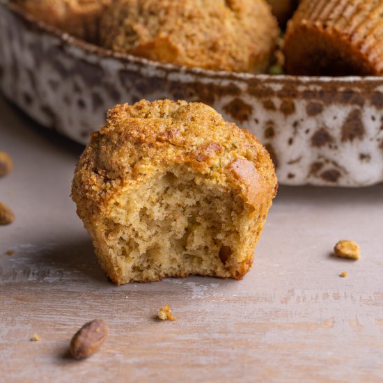 Fluffy Pistachio Muffins