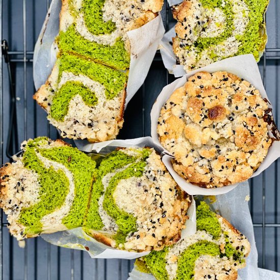 Banana Matcha Muffins