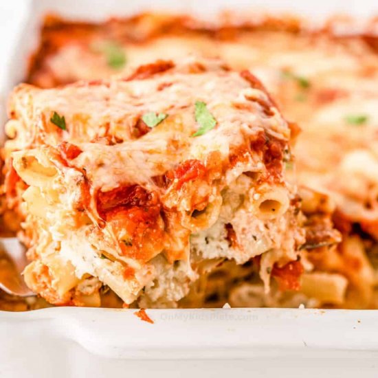 Easy Super Cheesy Baked Ziti