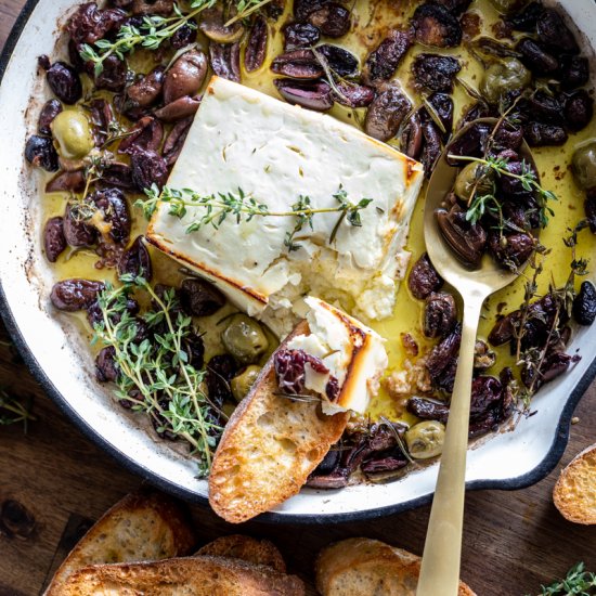 BAKED FETA WITH HERBY OLIVES