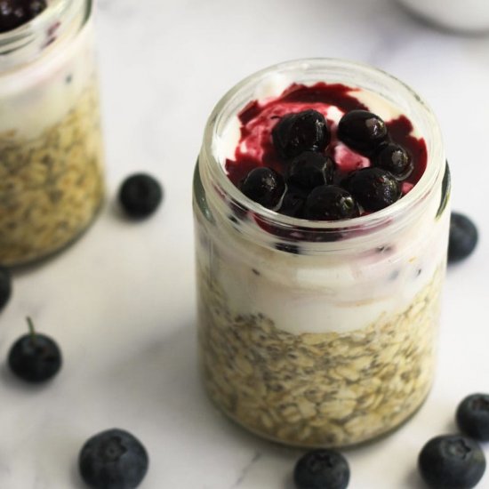 blueberry cheesecake overnight oats