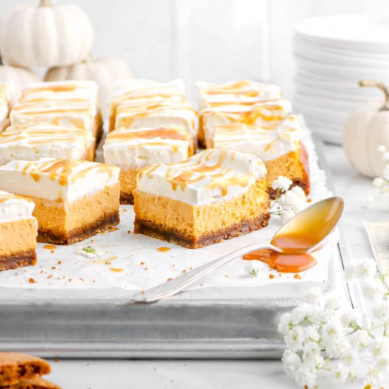 Maple Pumpkin Cheesecake Bars