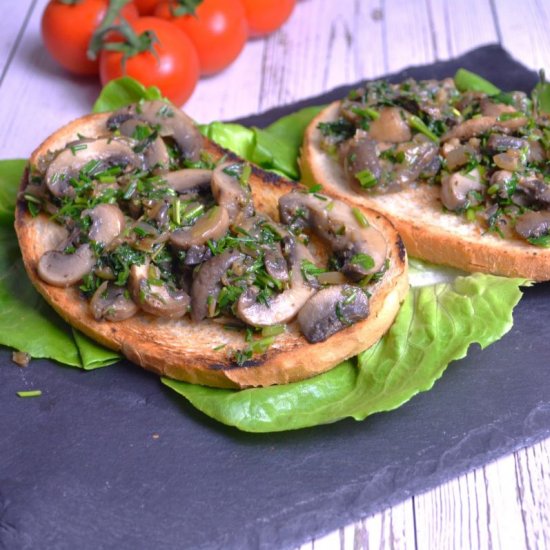 Vegan Garlic Mushrooms