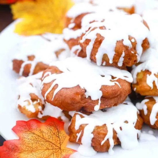 Apple Fritters with Maple Glaze