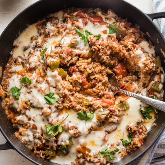 Unstuffed Peppers Skillet