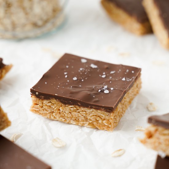 Chocolate Peanut Butter Oat Bars