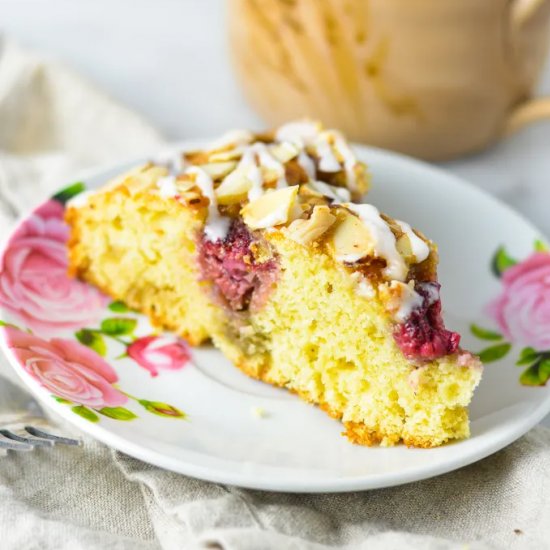 Buttermilk Raspberry Almond Cake