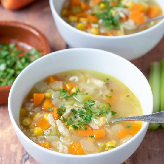 Leftover Roast Chicken Soup