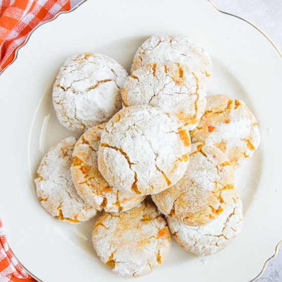 Eggless Pumpkin Crinkle Cookies