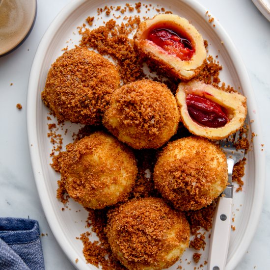 Plum Dumplings with Ricotta