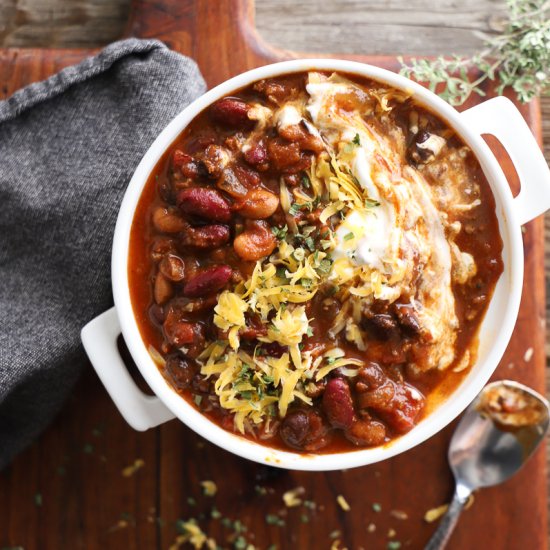 Smokey Dutch Oven Beer Chili