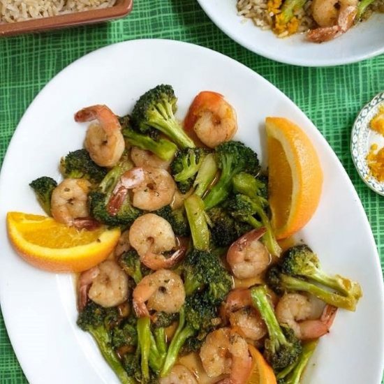 shrimp stir fry with orange sauce