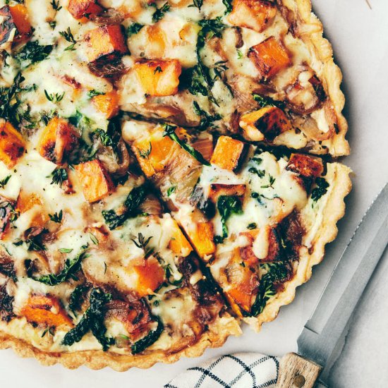 Butternut Squash & Cheese Quiche