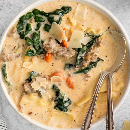 Creamy White Lasagna Soup