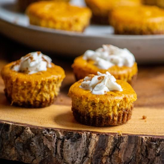 Homemade Mini Pumpkin Cheesecakes