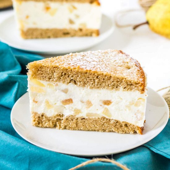 Spiced Pear Mascarpone Cake