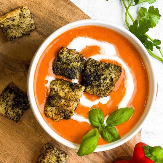 Roasted red pepper soup