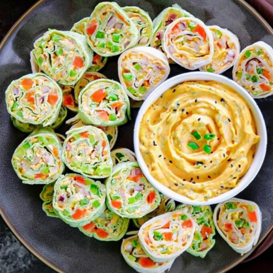 Pumpkin Ranch Tortilla Pinwheels