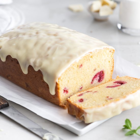 raspberry white chocolate loaf cake