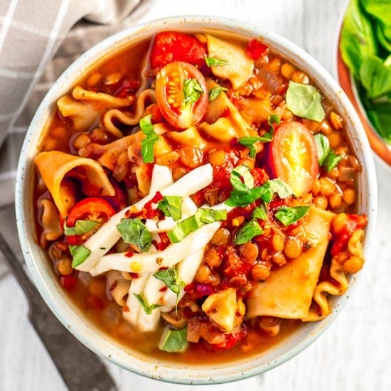 Instant Pot Vegetarian Lasagna Soup