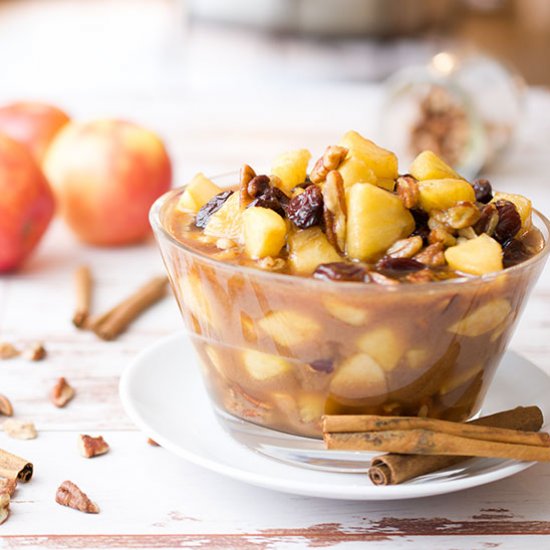 Caramel Apple Compote with Cherries