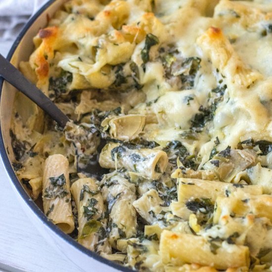 Spinach Artichoke Pasta Bake