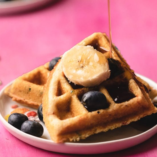 Fruity Pebble Waffles