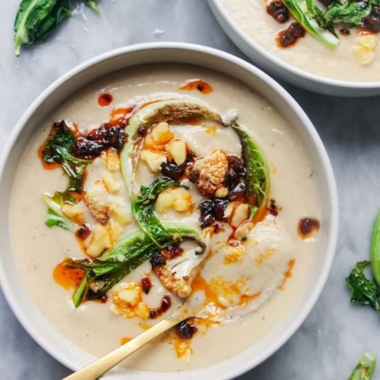 Roasted Cauliflower Cheese Soup