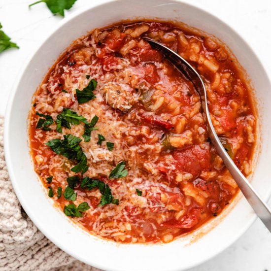 Instant Pot Stuffed Pepper Soup