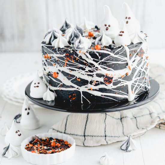 Black Velvet Halloween Cake