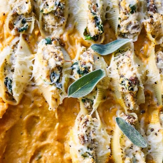 Pumpkin & Sausage Pasta Shells