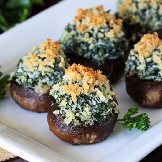 Spinach Dip Stuffed Mushrooms